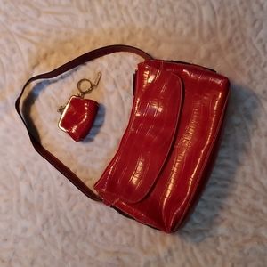 Vintage Red Liz Claiborne Purse and Coin Holder